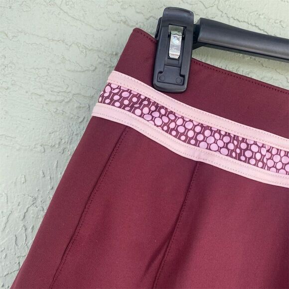 LBH Women's Pleated Tennis Skort M Burgundy & Pink Built-in Shorts - Picture 3 of 8